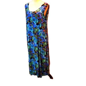 Vintage JBS 90s RockaBilly Retro Floral Print Maxi Dress Women size 22W